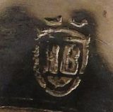 Silberpunze HB im Wappen unter 3 Zinnen