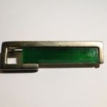Brosche brooch Art Deco Metall und Glas