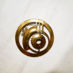 Art Déco Brosche Messing Handarbeit - brooch brass