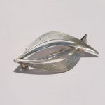 K&L Kordes & Lichtenfels 835 Silber silver Brosche brooch Blatt leaf Fisch fish