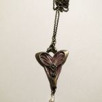 Anhänger mit Kette Silber Fensteremail Jugendstil - silver pendant with enamel art nouveau