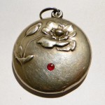 800 Silber Anhänger Jugendstil roter Stein silver pendant art nouveau