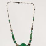 Art Déco Kette Halskette necklace grün Glas Bakelit
