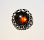 Brosche brooch Bernstein amber N.E.From 925 Silber Dänemark Danmark Denmark