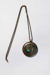 Jorma Laine für Turun Hopea Finland Finnland Bronze bronce türkis Glas turquoise glass Anhänger Kette necklace pendant