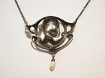 Martin Mayer Mainz 925 sterling silber Silberkette Collier Jugendstil Mädchen Perle Lapis Strass rhinestone art nouveau girl lapislazuli seed perl collar necklace