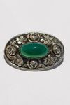 Martin Mayer Pforzheim Mainz Chrysopras Brosche 800 Silber grün Rosen Blüten brooch silver flower rose green agate Achat