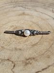 Martin Mayer Pforzheim Mainz 800 Silber Stabbrosche Perle Rosen Silberbrosche brooch silver pearl